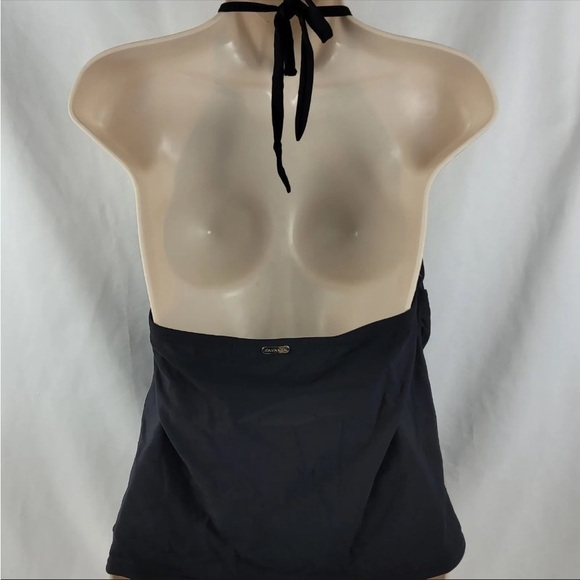 Calvin Klein BLACK Halter Tankini Swim Top, US Medium - Picture 3 of 5